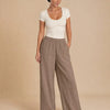 Pantalone puro cotone effetto lino Marevia