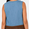 Gilet denim con ricami con frange Talassa