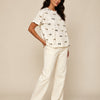 T-shirt bassotti Piuma BEIGE three quarter