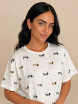 T-shirt bassotti Piuma BEIGE bust up