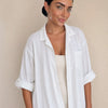 Camicia lunga big size in piqué con taschino, più lunga dietro Althena