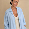 Camicia lunga big size in piqué con taschino, più lunga dietro Althena