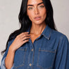 Abito chemisier in jeans leggero con tasche frontali Nives