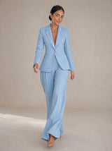 Completo tailleur elegante premium giacca e pantalone palazzo Levantia