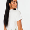 T-shirt con ricami ciligie bordo ondulato Cerasa
