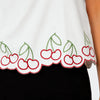 T-shirt con ricami ciligie bordo ondulato Cerasa