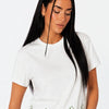 T-shirt con ricami ciligie bordo ondulato Cerasa