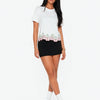 T-shirt con ricami ciligie bordo ondulato Cerasa