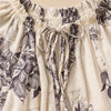 Camicia misto lino over scollo v con vita elasticizzata, stampa fiori Avelia
