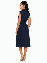 Trench Dress Nero Senza Maniche