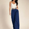 Pantalone puro cotone a palazzo con cintura Tesea