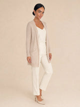 Cardigan lungo in frisé con cappuccio e tasche Livia