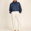 Giacca over a pois con zip e collo a caramella Fiordalba