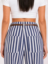 Pantalone misto lino baggy fit Marea Blu Scuro