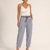 Pantalone misto lino baggy fit Marea BLU SCURO - fronte