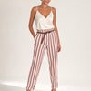 Pantalone misto lino baggy fit Marea ROSSO - fronte