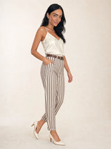 Pantalone misto lino baggy fit Marea TESTA DI MORO - tre quarti
