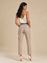 Pantalone misto lino baggy fit Marea TESTA DI MORO - retro