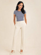 T-shirt a righe girocollo in viscosa Riva