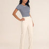 T-shirt a righe girocollo in viscosa Riva