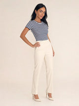 T-shirt a righe girocollo in viscosa Riva