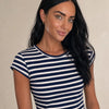 T-shirt a righe girocollo in viscosa Riva