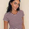 T-shirt a righe girocollo in viscosa Riva