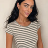 T-shirt a righe girocollo in viscosa Riva
