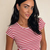 T-shirt a righe girocollo in viscosa Riva