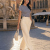 T-shirt a righe girocollo in viscosa Riva