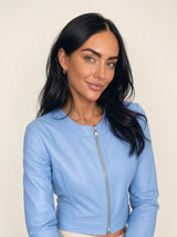 Giacca in ecopelle con zip Aurora