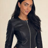 Giacca in ecopelle con zip Aurora