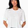 Maglia con inserti pizzo di rose