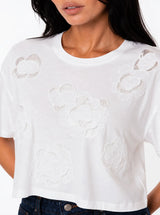 Maglia con inserti pizzo di rose