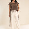 T-shirt con frange davanti in cotone Selva