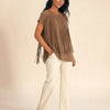 T-shirt con frange davanti in cotone Selva