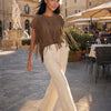 T-shirt con frange davanti in cotone Selva