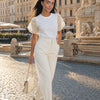 T-shirt con maniche ricamate in cotone Dafne