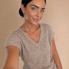 Maglia filato india maniche corte scollo v Tanira