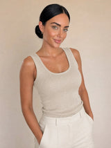 Canotta over a costine e lurex Selene