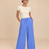 Pantalone puro cotone effetto lino Marevia