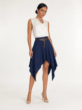 Gonna midi assimetrica con cintura Elisia