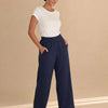 Pantalone puro cotone effetto lino Marevia