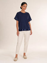 Brezza DOLLIQUEEN — vista frontale BLU SCURO. Disponibile in ROSA, CELESTE, ROSSO, BEIGE, BIANCO, VERDE MILITARE, BLU SCURO, TESTA DI MORO, MOKA, NERO