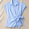 Camicia maniche corte con fiocco laterale Alisea