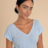 Maglia filato india maniche corte scollo v Tanira