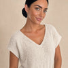 Maglia filato india maniche corte scollo v Tanira
