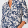 Camicia in puro cotone effetto stropicciato stampa cittadina Skyline