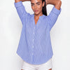 Camicia collo alla coreana a righe Levante
