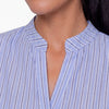Camicia collo alla coreana a righe Levante